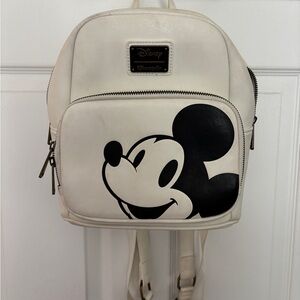 Disney Loungefly Cream and Black Mickey Backpack
